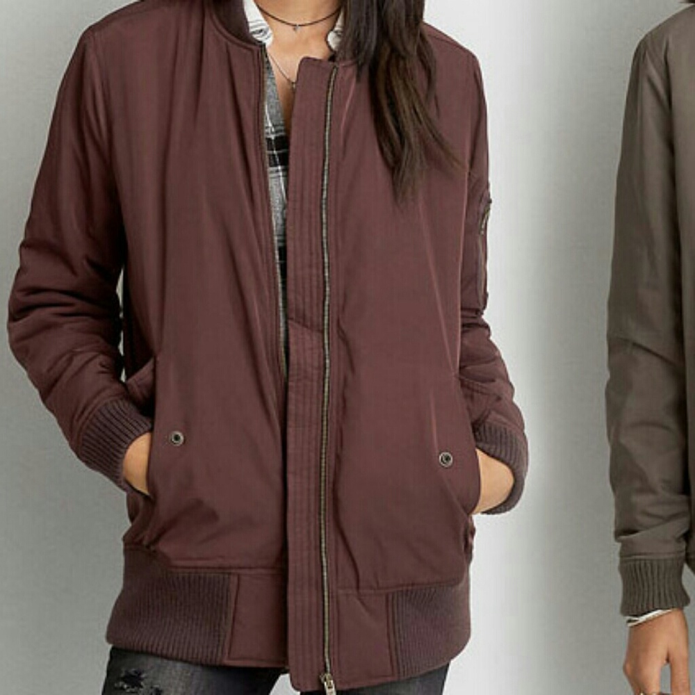 Burgundy Bomber Jacket XL
